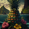 Hawaiian Landscape Beautiful Pineapple Posters