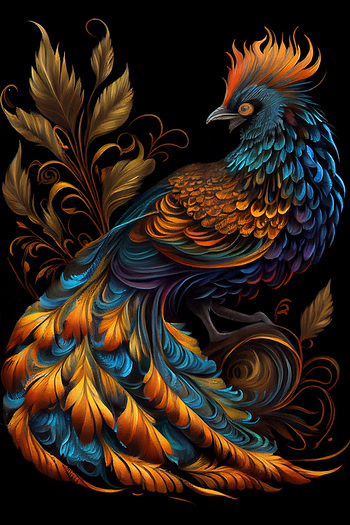 Russian Fire Bird Painting Wall Art Poster