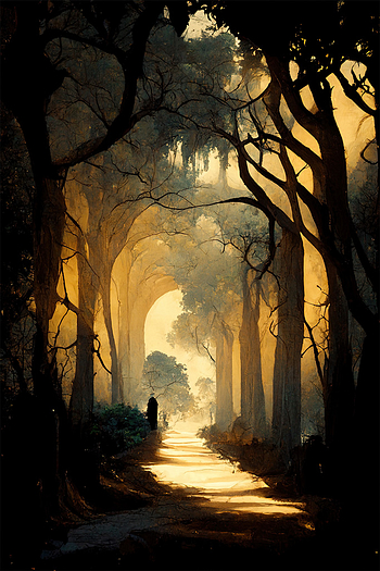 Shadow Spooky Forest Landscape Wall Art Poster (12)