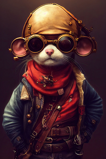 Steampunk Pirate Mouse Wall Art Poster