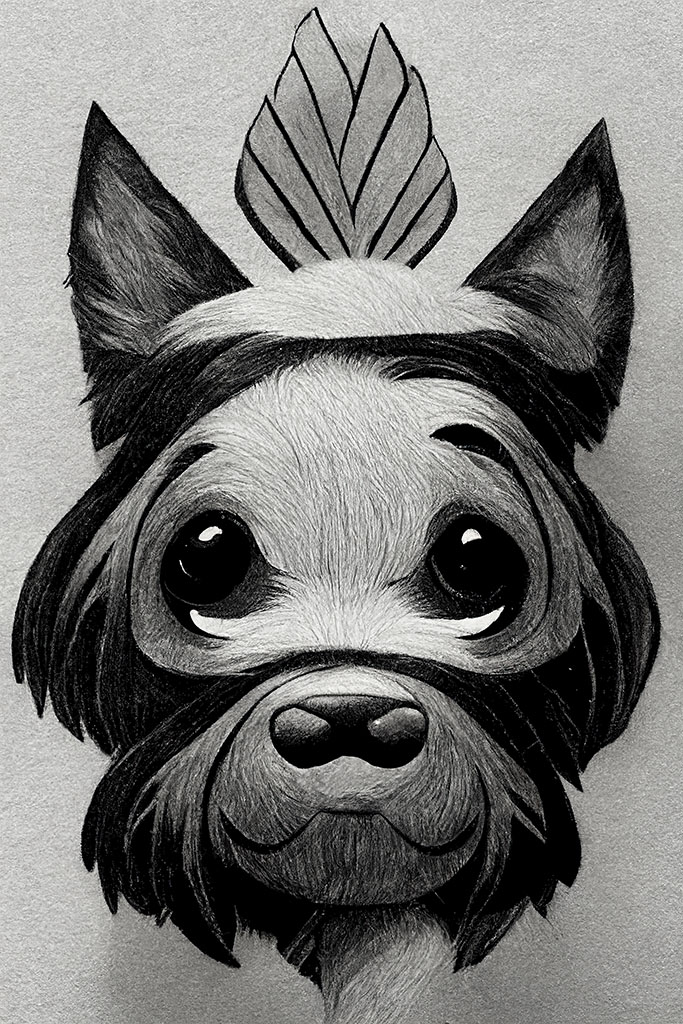 Pencil Drawing Dog Poster 7