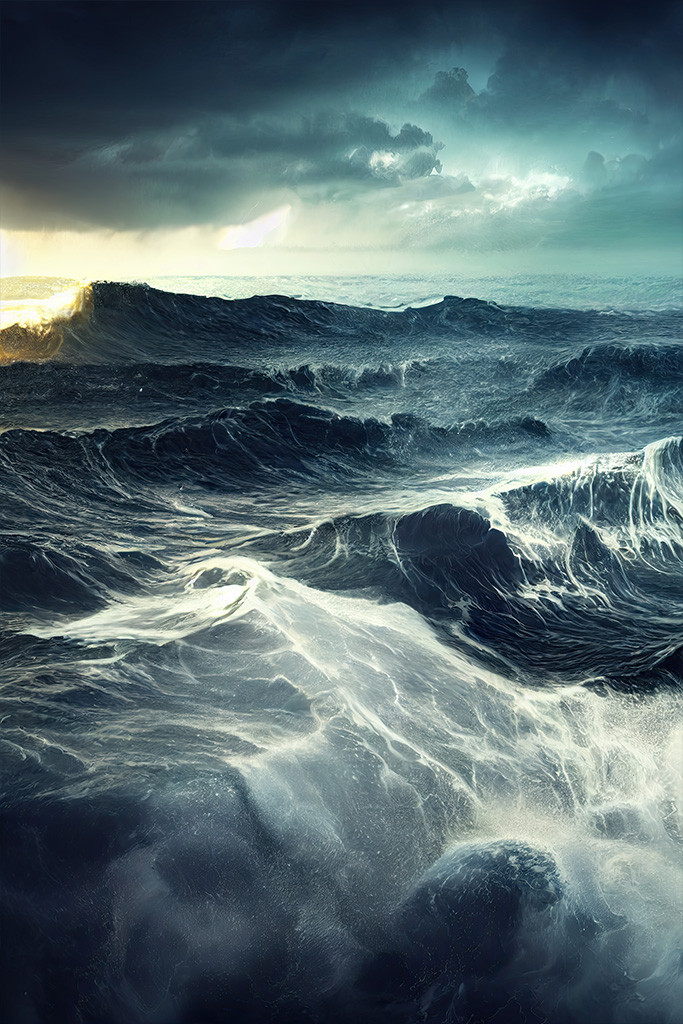 Stormy Ocean Wall Poster (4)