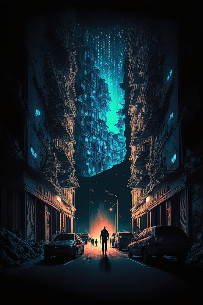 Night Dimension Sci-Fi Wall Poster