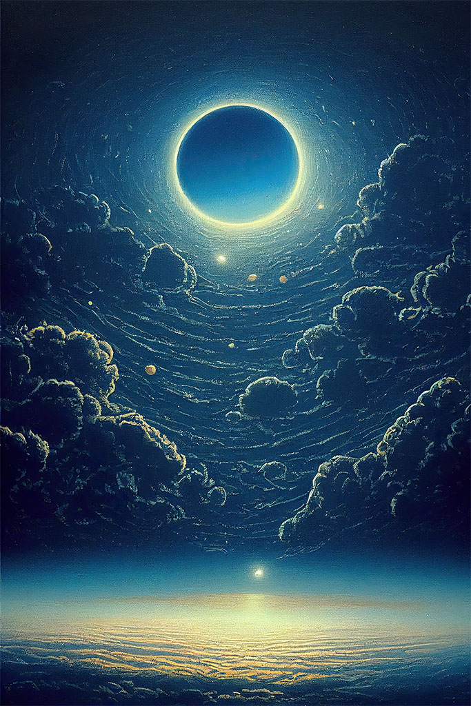 Alien Blue Sky Landscape AI Poster Wall Art (5)
