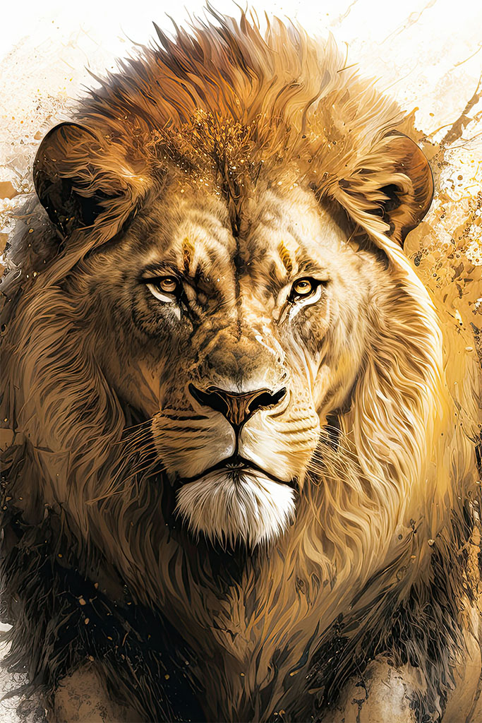 Lion Wall Art Poster A4 Printable