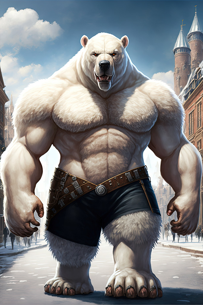 Giant Fury Polar Bear Fantasy Wall Poster